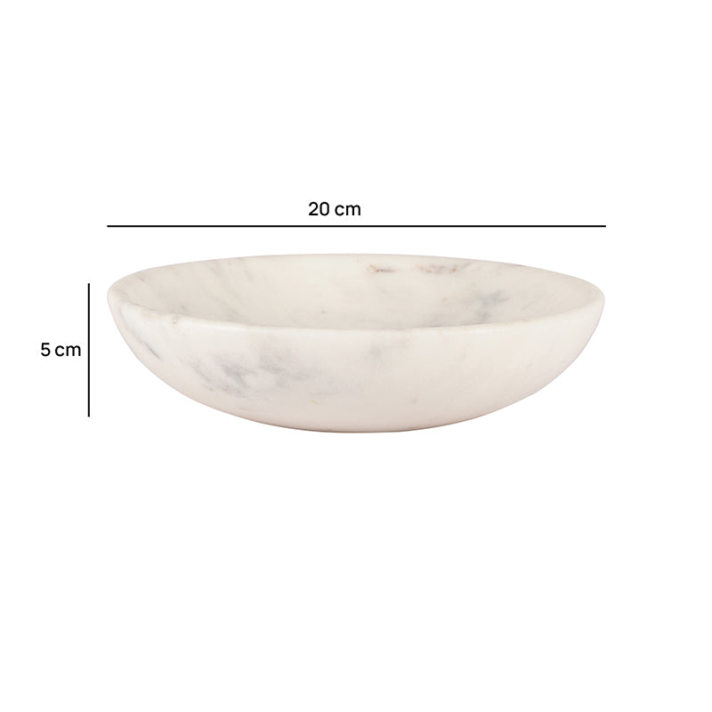 Stone Aura Marble Salad Bowl (White) - 500 ML media 6