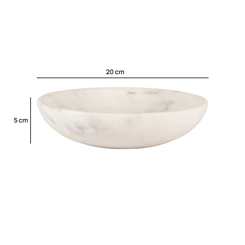 Stone Aura Marble Salad Bowl (White) - 500 ML media 6
