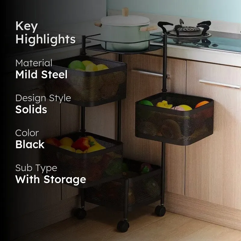 Tidy Mate Four Tier Corner Storage Rack With Wheels media 2