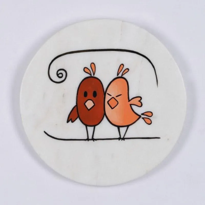 Birdie Darling Hand Painted Marble Wall Accent media 3