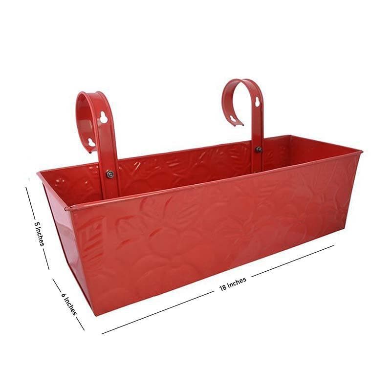 Embossed Rectangle Planter- Red media 4