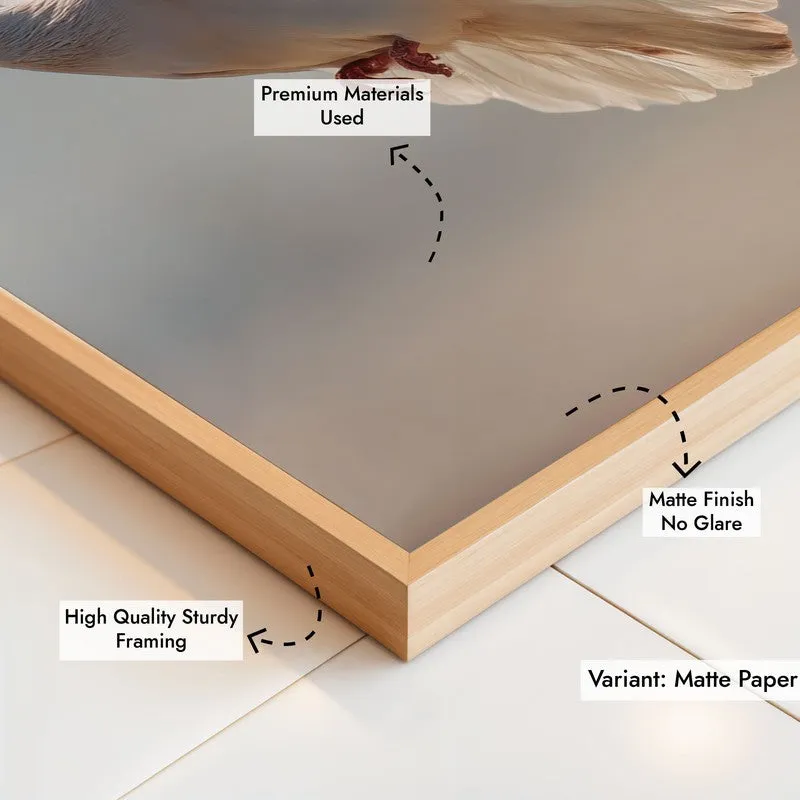 Wings of Peace Archival Paper Wall Painting With Brown Frame media 6