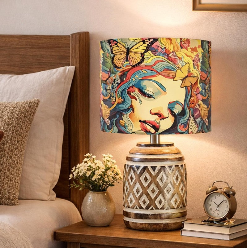 LadyBloom Wooden Table Lamp