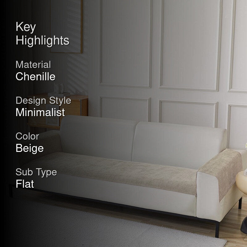 Melvian Sofa Cover (Beige) - Three Piece Set media 2