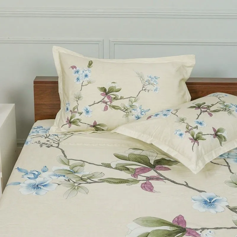 Nigaar Floral Cotton Bedsheet (Yellow) - 200 TC media 4