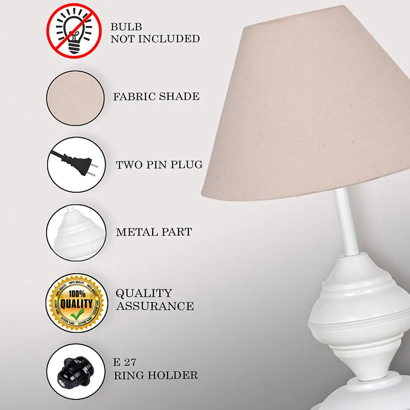 Orbin Metal Table Lamp - Beige,White media 4