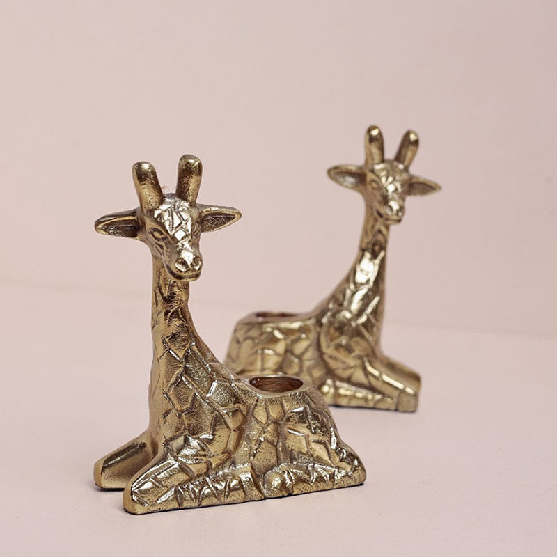 Longneck Glow Brass Candle Holder - Set Of Two media 5