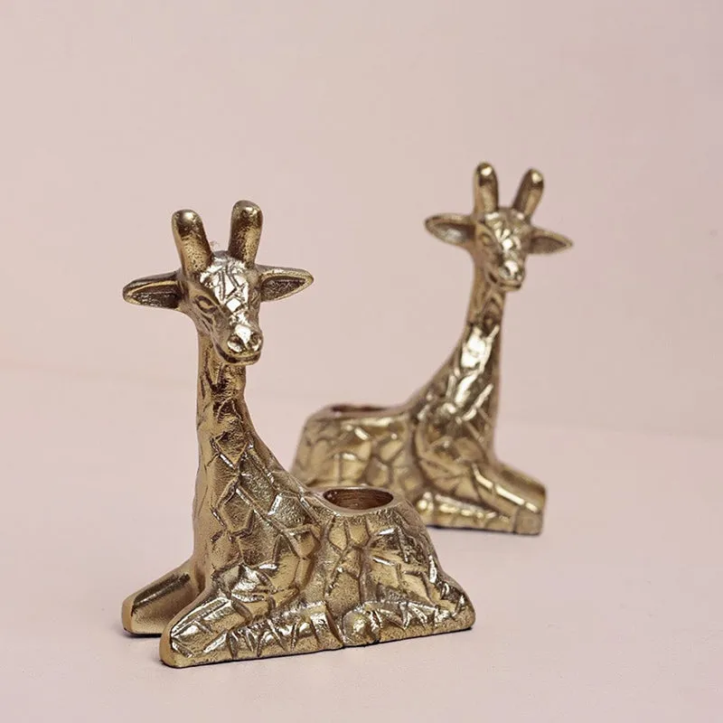 Longneck Glow Brass Candle Holder - Set Of Two media 5