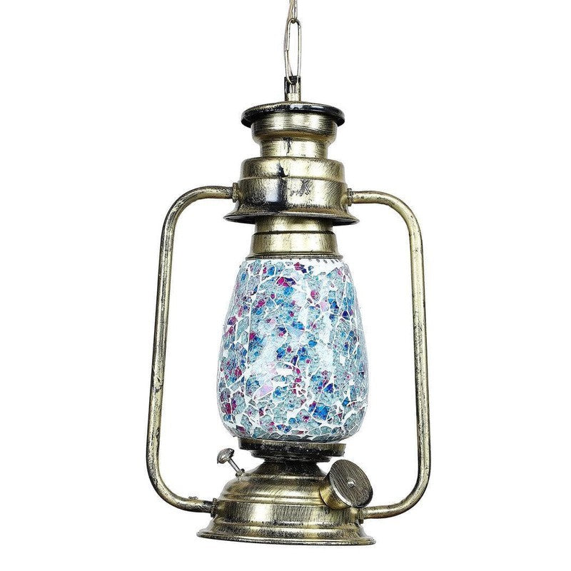 Indigo Mosaic Glass Ceiling Lamp media 6
