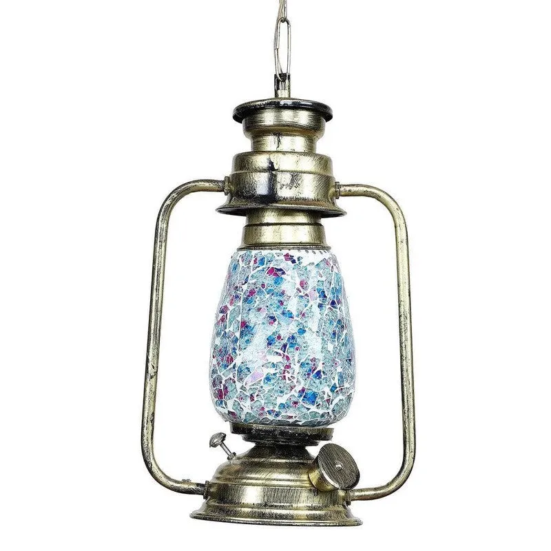 Indigo Mosaic Glass Ceiling Lamp media 6