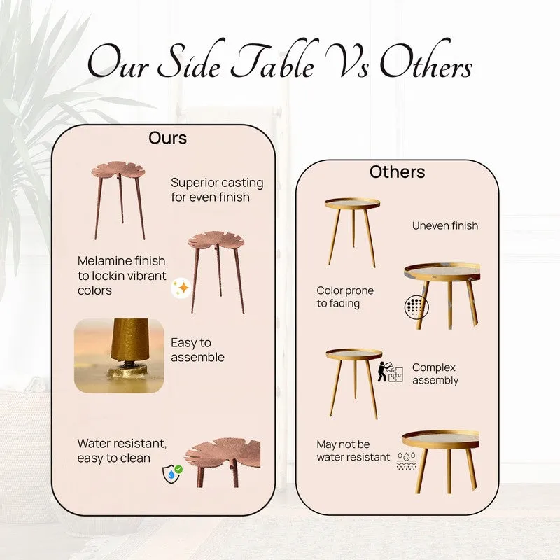 Monstera Leaf Accent Table (Copper) - Set Of Two media 5