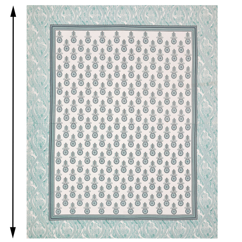 Ananya Floral Printed Cotton Bedsheet (Blue) - 144 TC media 5