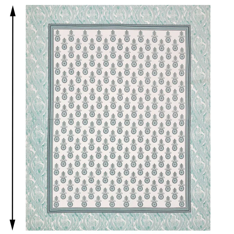 Ananya Floral Printed Cotton Bedsheet (Blue) - 144 TC media 5