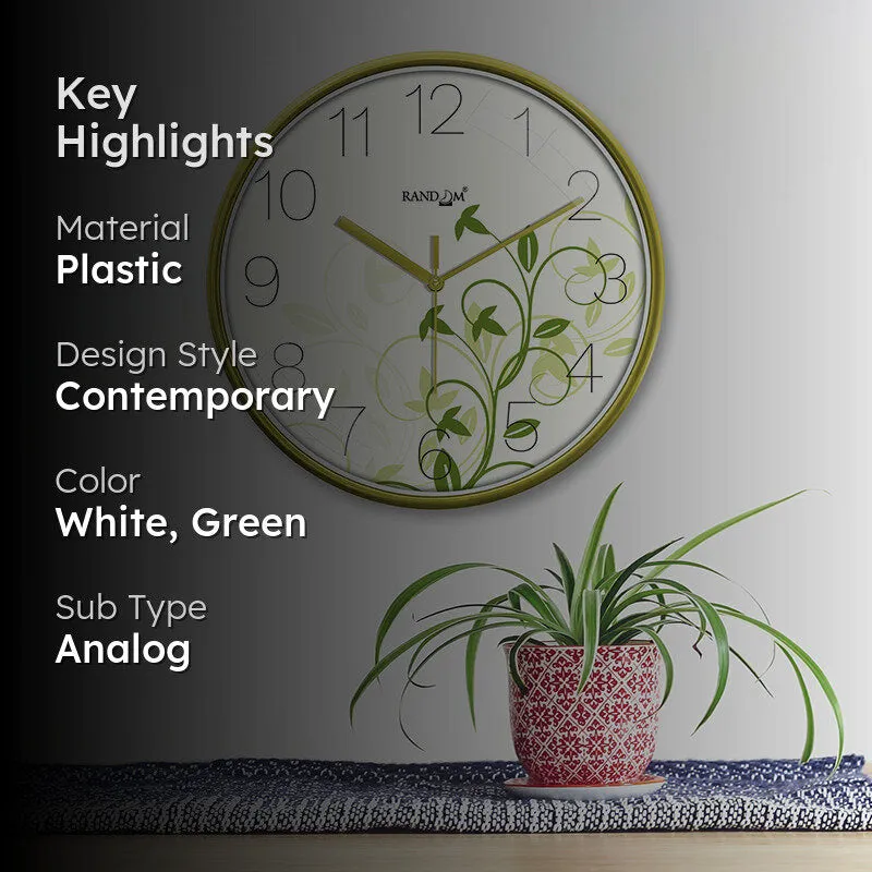 Petite Vines Plastic Analog Wall Clock media 2