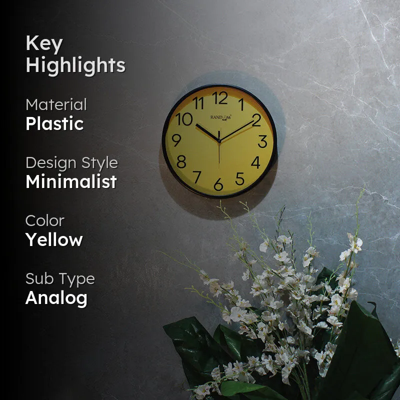 Kronika Analog Wall Clock - Black & Yellow media 2