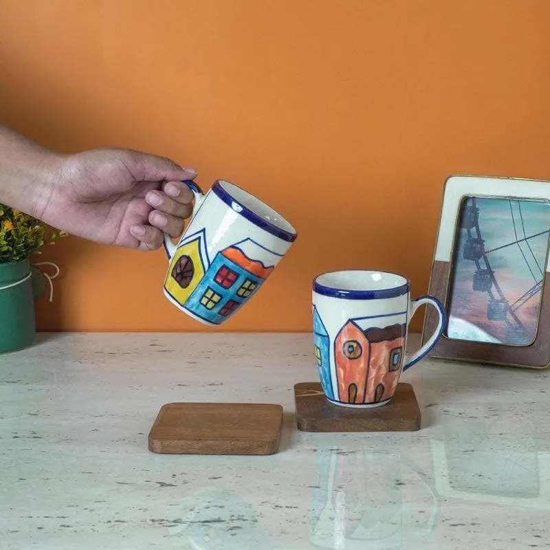 Snow Ceramic Coffee Mug (300 mL Each) - Set of Two media 3