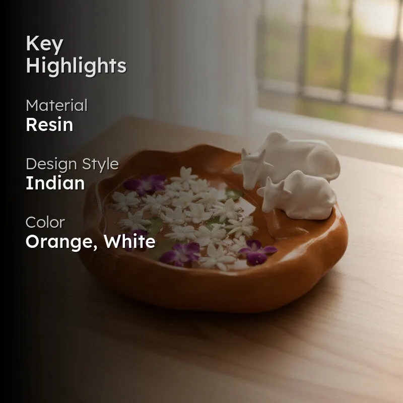 Sacred Cow Resin Urli - Orange media 2