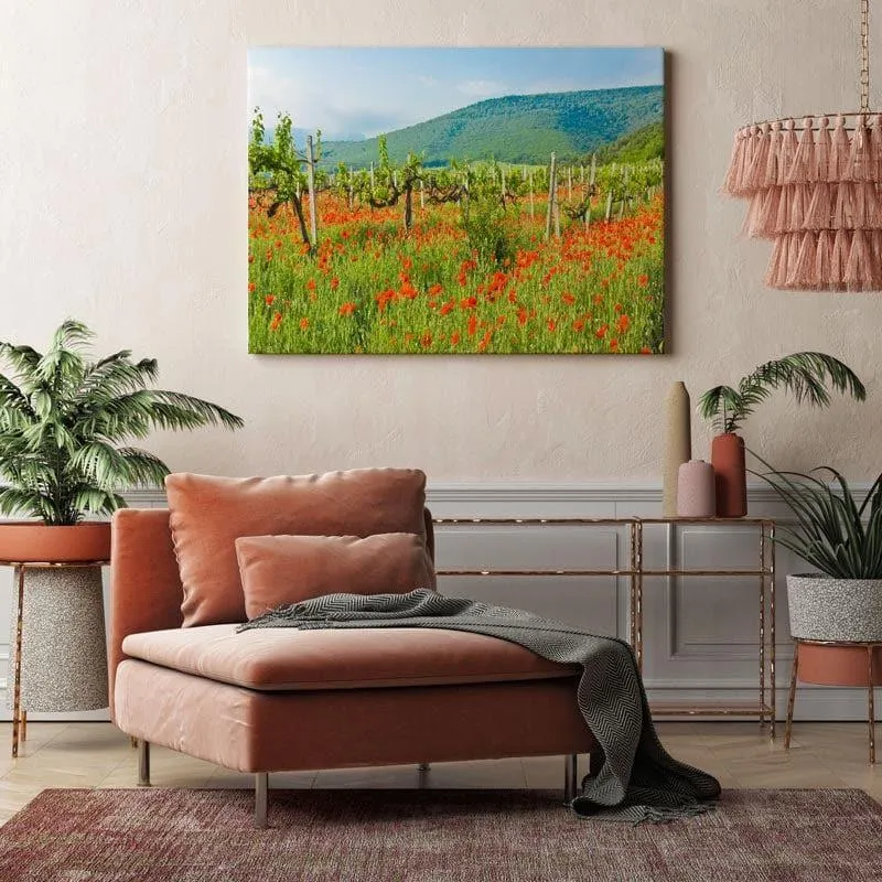 Vineyard And Hills Canvas Wall Painting - Gallery Wrap media 3