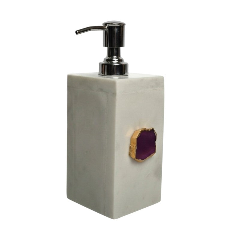 Kade Handcrafted Agate & Marble Soap Dispenser - Pink media 3