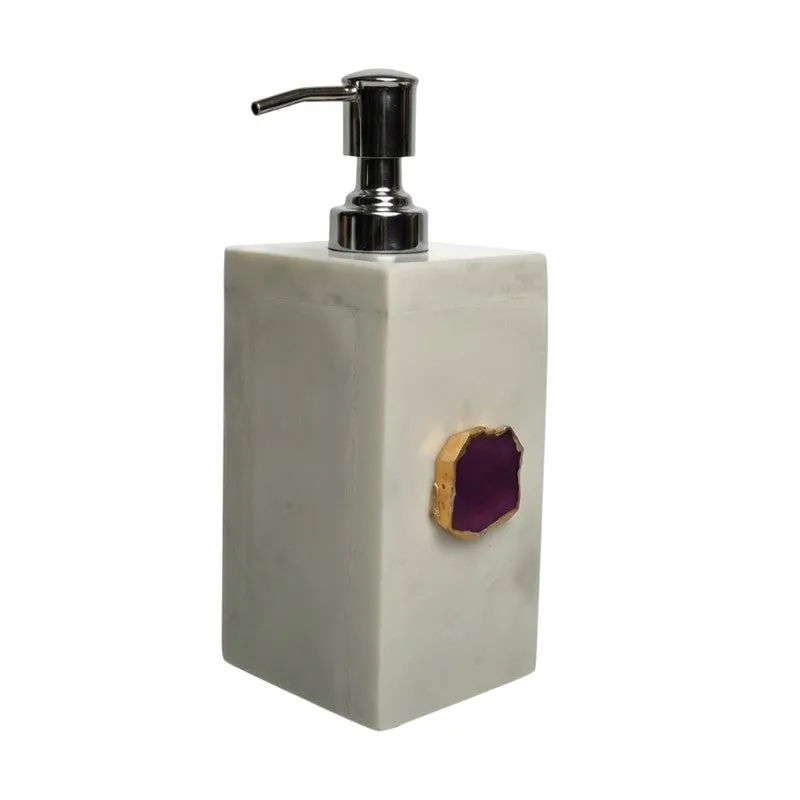 Kade Handcrafted Agate & Marble Soap Dispenser - Pink media 3