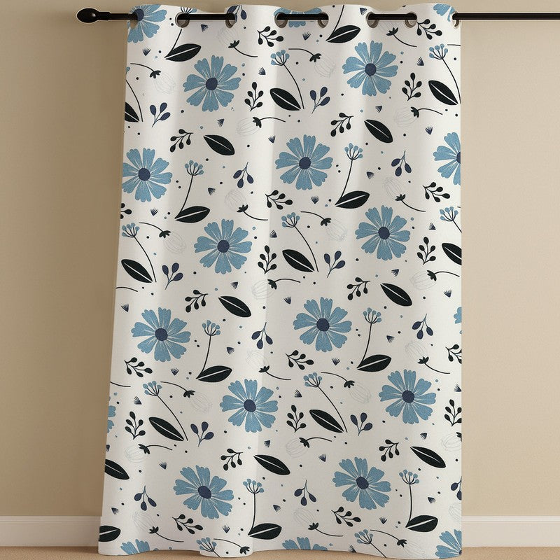 BloomSpry Cotton Curtain - Blue,Black media 4