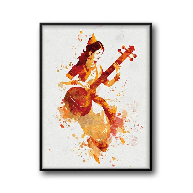 Sri Saraswati Devi Divine Harmony Archival Paper Wall Art media 7