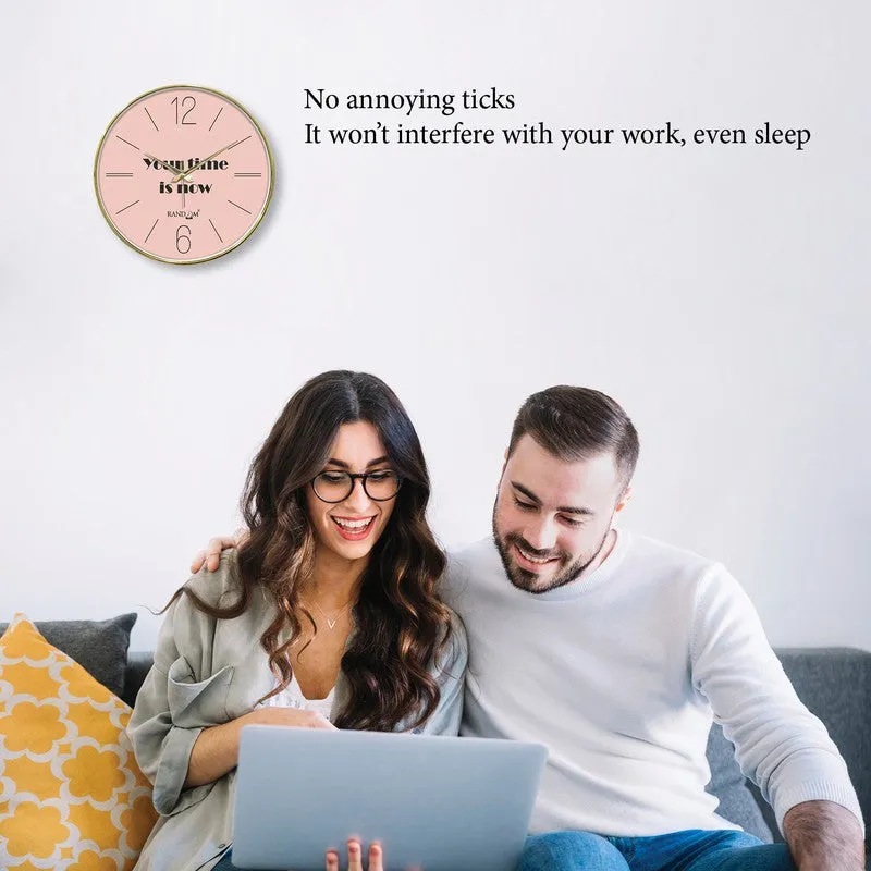 Moment Now Round Analog Wall Clock - Pink media 5
