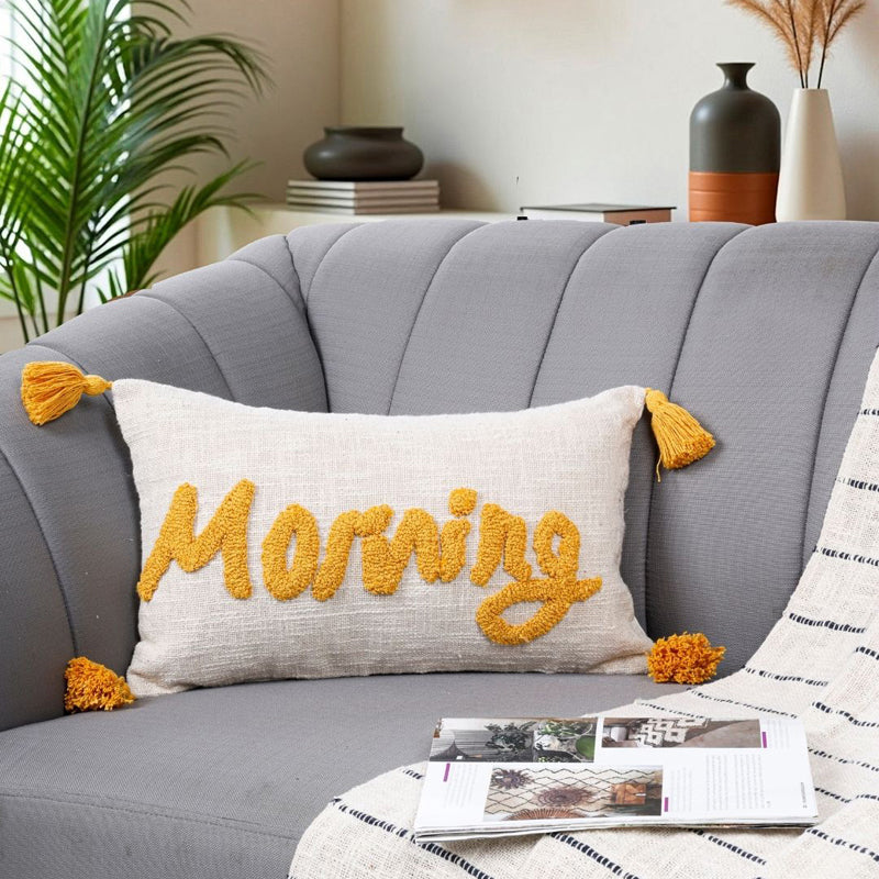 Morning Scrawl Tufted Cushion Cover Set - Set Of Two media 4