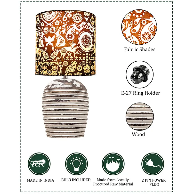 Paragon Carved Fabric Table Lamp - Black,White media 3