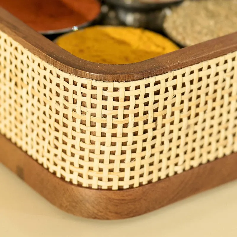Tresso Wooden Masala Box with 8 Containers - Ten Piece Set media 11