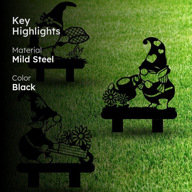 Earth Dweller Gnomes Garden Stake - Set Of Three media 2