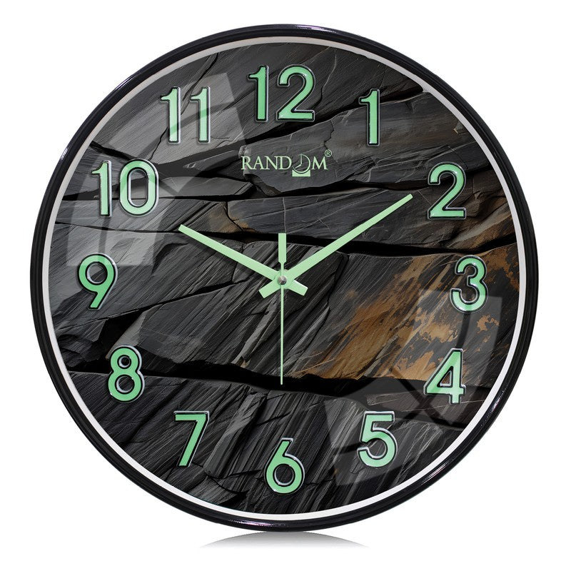 Onyra Round Modern Plastic Wall Clock - Black media 3