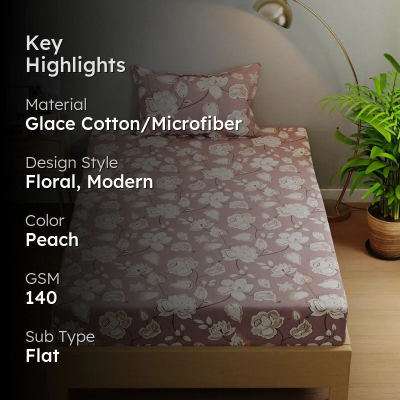 Rosewood Charm Microfiber Bedsheet - 140 GSM media 2