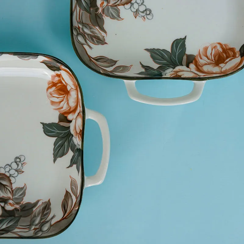 Maduva Floral Square Platter - Set Of Two media 9