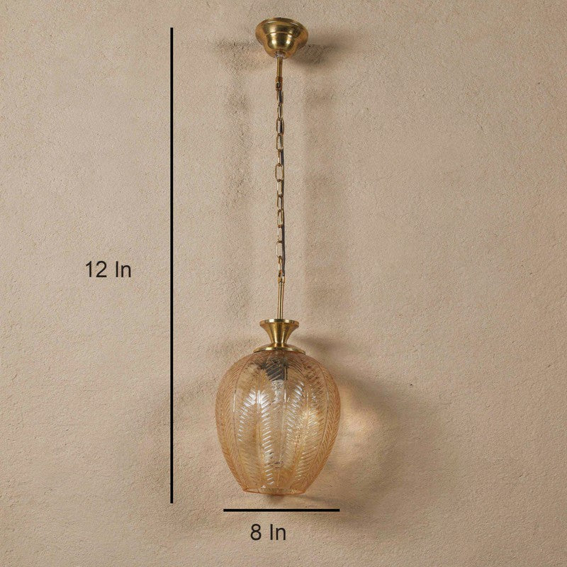 Antum Glass & Iron Ceiling Lamp With  Base - Gold media 7