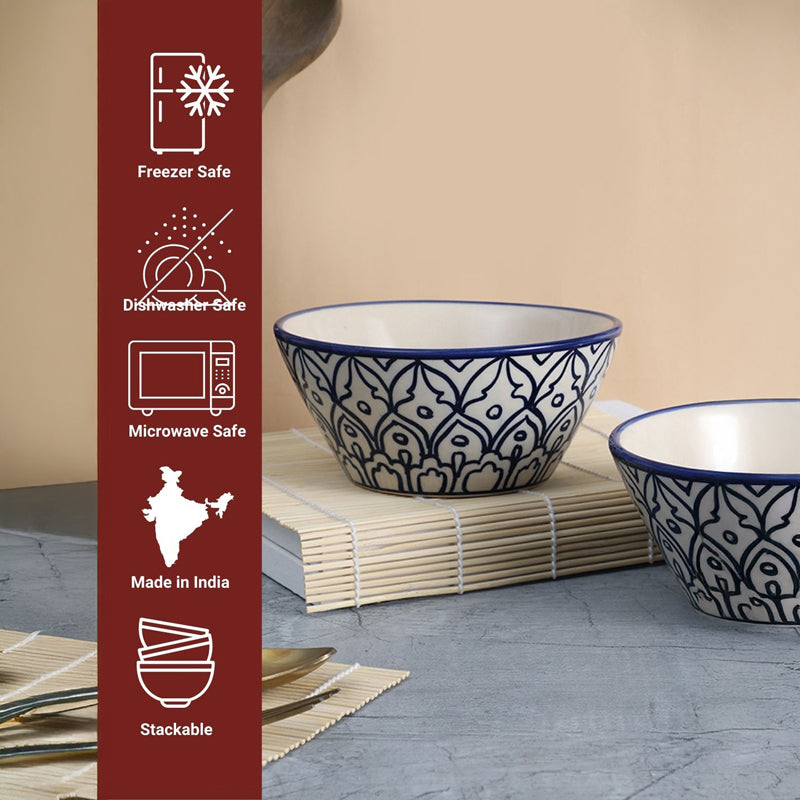 Inkera Ceramic Serving Bowl (1000 mL) - Set Of Two image 8