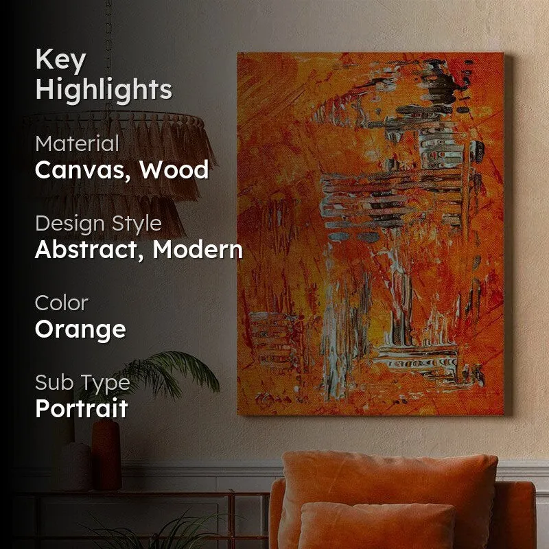 Amber Orange Wall Painting - Gallery Wrap media 2