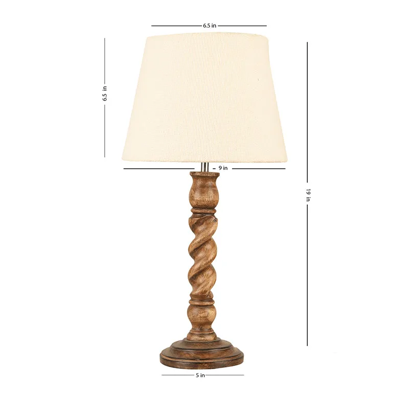 Spira Cone Cotton Table Lamp - White,Brown media 5