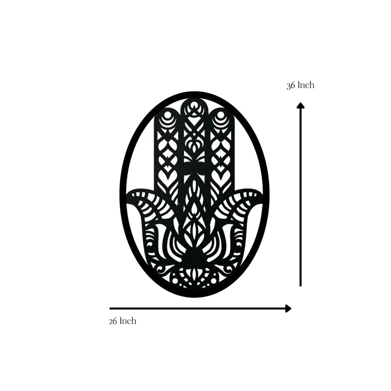 Hamsa Hasta Lines Iron Wall Accent media 5