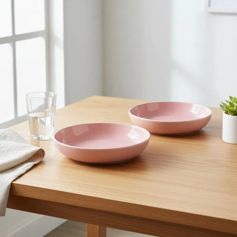 Ceramic Salad Bowls (Pink,300 mL Each) - Set Of Two media 3