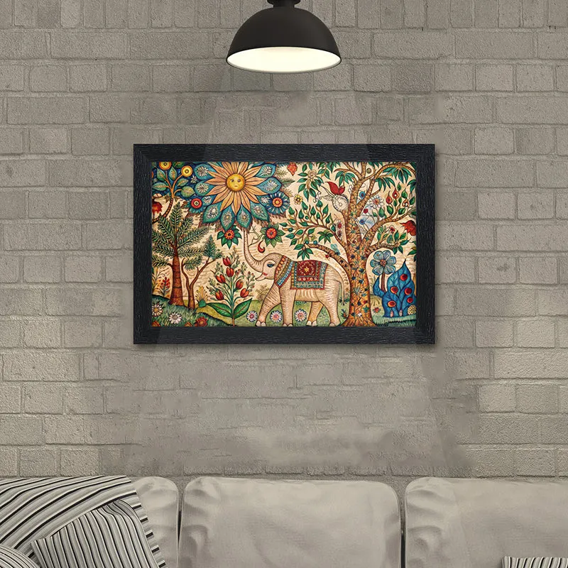 Madhubhani Hastina Synthetic Fiber Wall Painting media 4