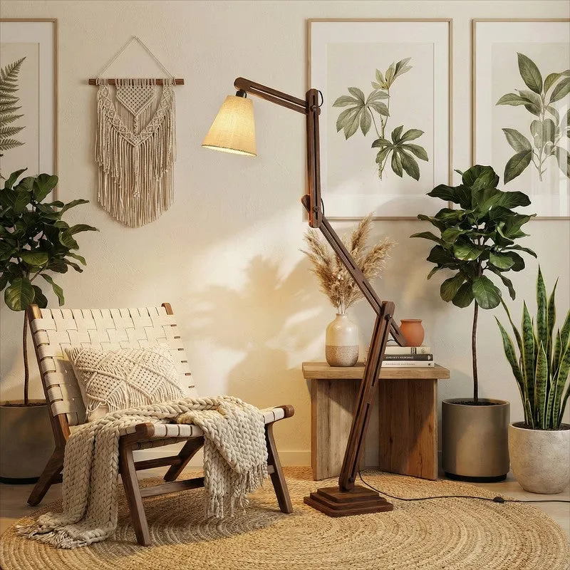 Kyros Jute and Wooden Floor Lamp media 1