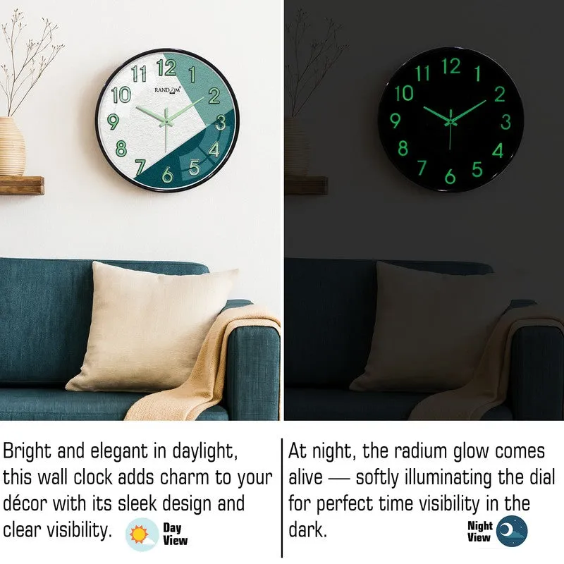 Teyra Round Modern Plastic Wall Clock - White & Blue media 5