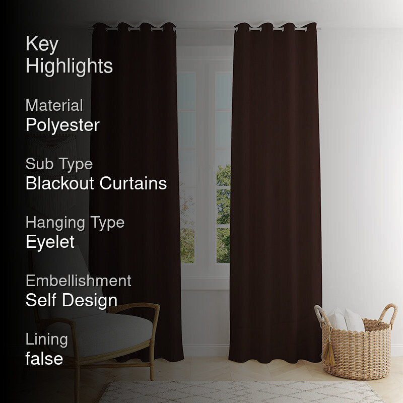 Nisha Blackout Curtain - Brown media 2