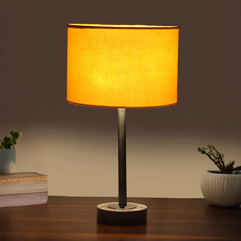 Cotin I Rodin Wooden Table Lamp - Yellow,Silver,White media 1