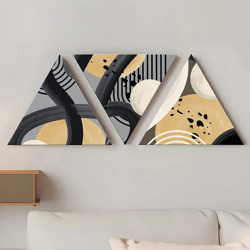 Blackstone Triad Abstract Canvas Wall Art - Set Of Three media 1