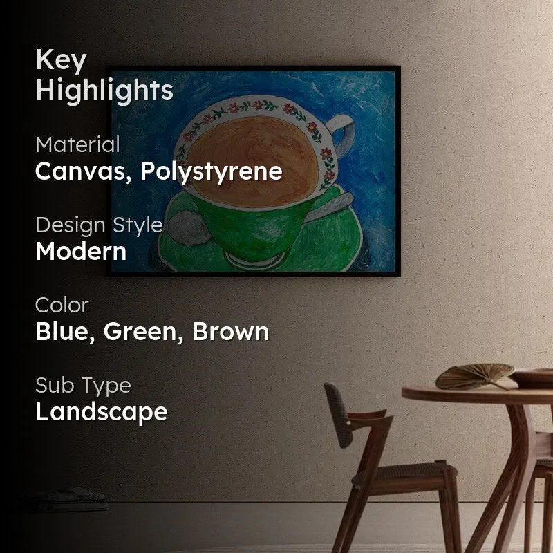 Mpume's Teacup Canvas Wall Painting - Black Frame media 2