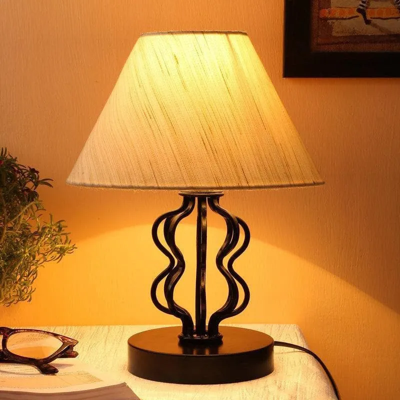 Iggly Wiggly Fabric Table Lamp - Beige,Black media 1