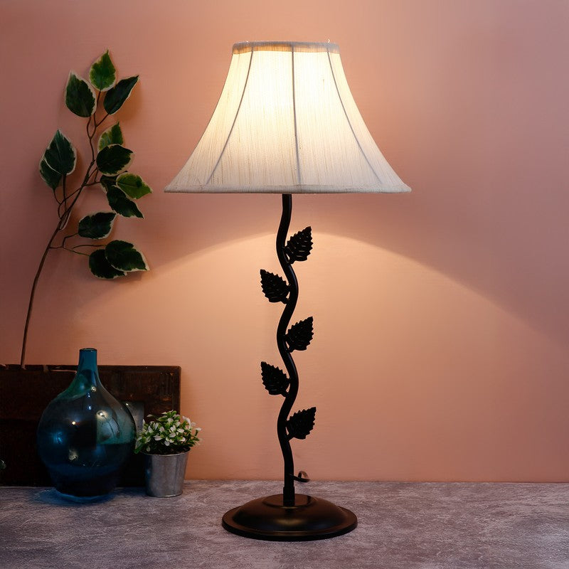 Skyrion Cotton Table Lamp With Iron Base - White