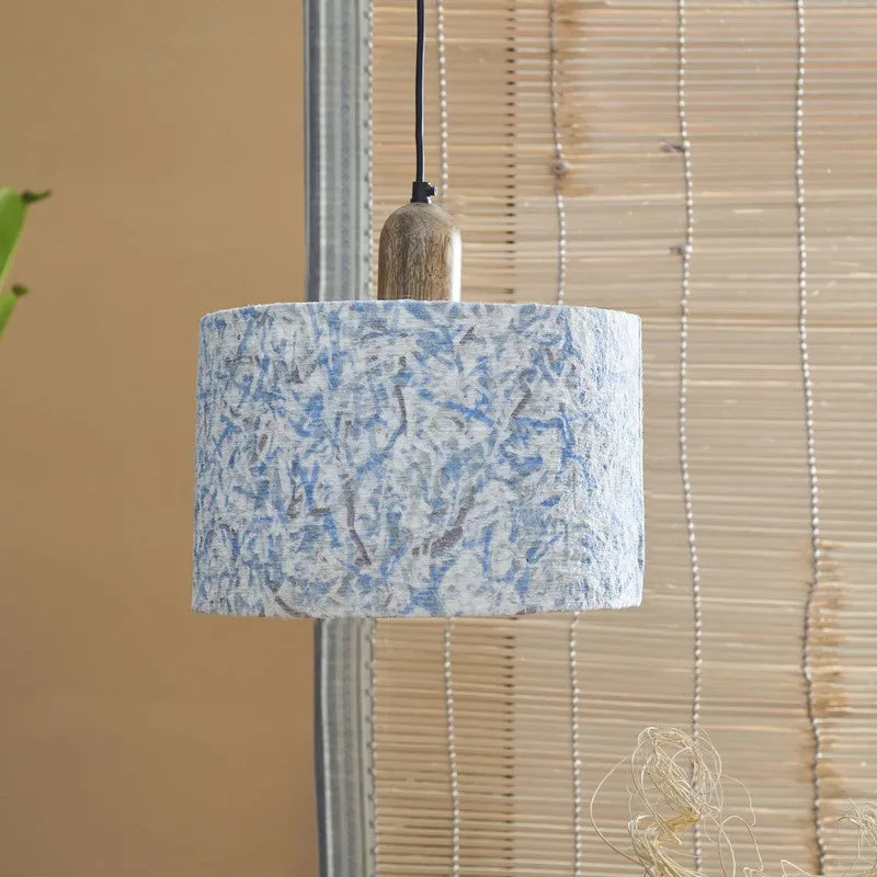 Orange Tree Flake Fabric Ceiling Lamp - Blue media 2